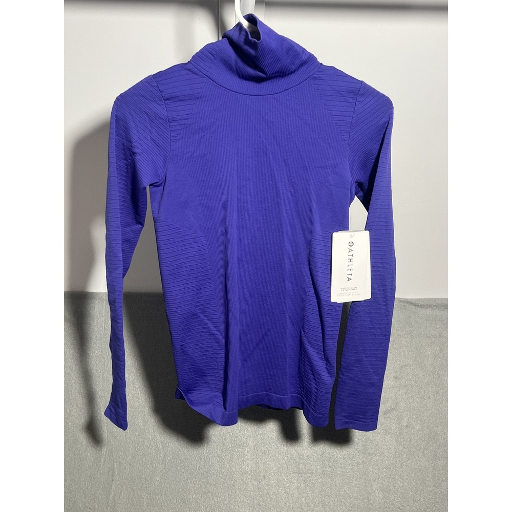 Athleta Flurry Blizzard Rib Turtleneck Top Women's XXS Purple‎ Long Sleeve